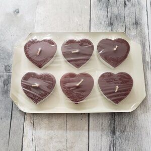 Set of 6 Heart Shaped Wax Burning Candles